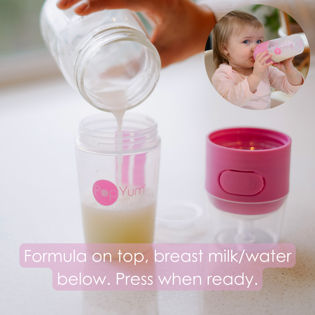 PopYum 5oz Anti-Colic Baby Bottle for Breast and Formula Feeding, 3-Pack, Pink, #1 Slow Flow Nipples